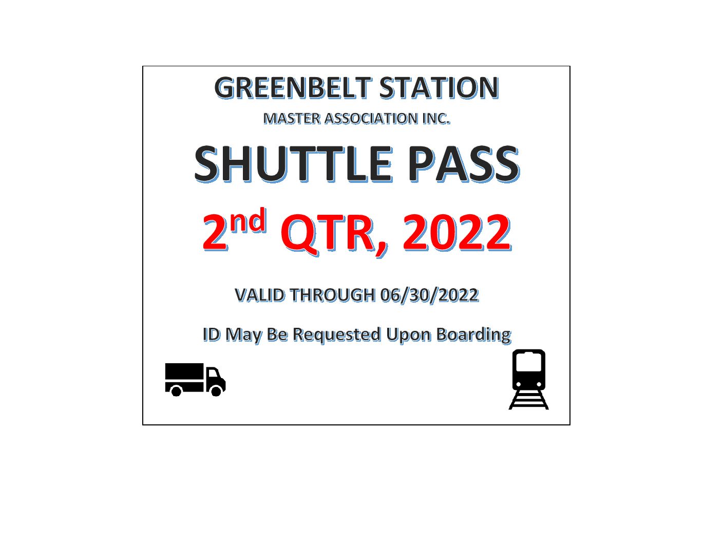 GREENBELT STATION SHUTTLE PASS 2nd Qtr 2022