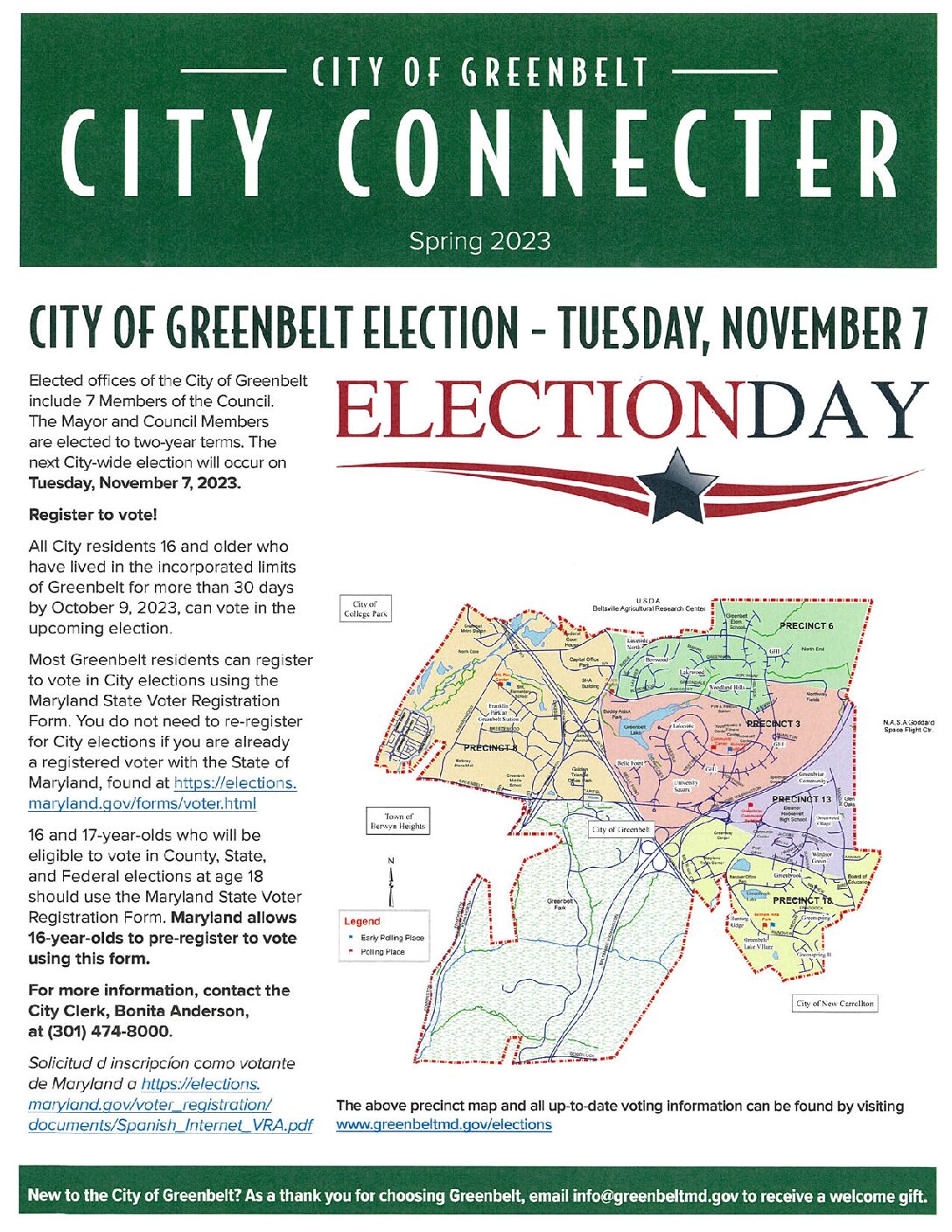 Election Day Flyer Greenbelt 2023