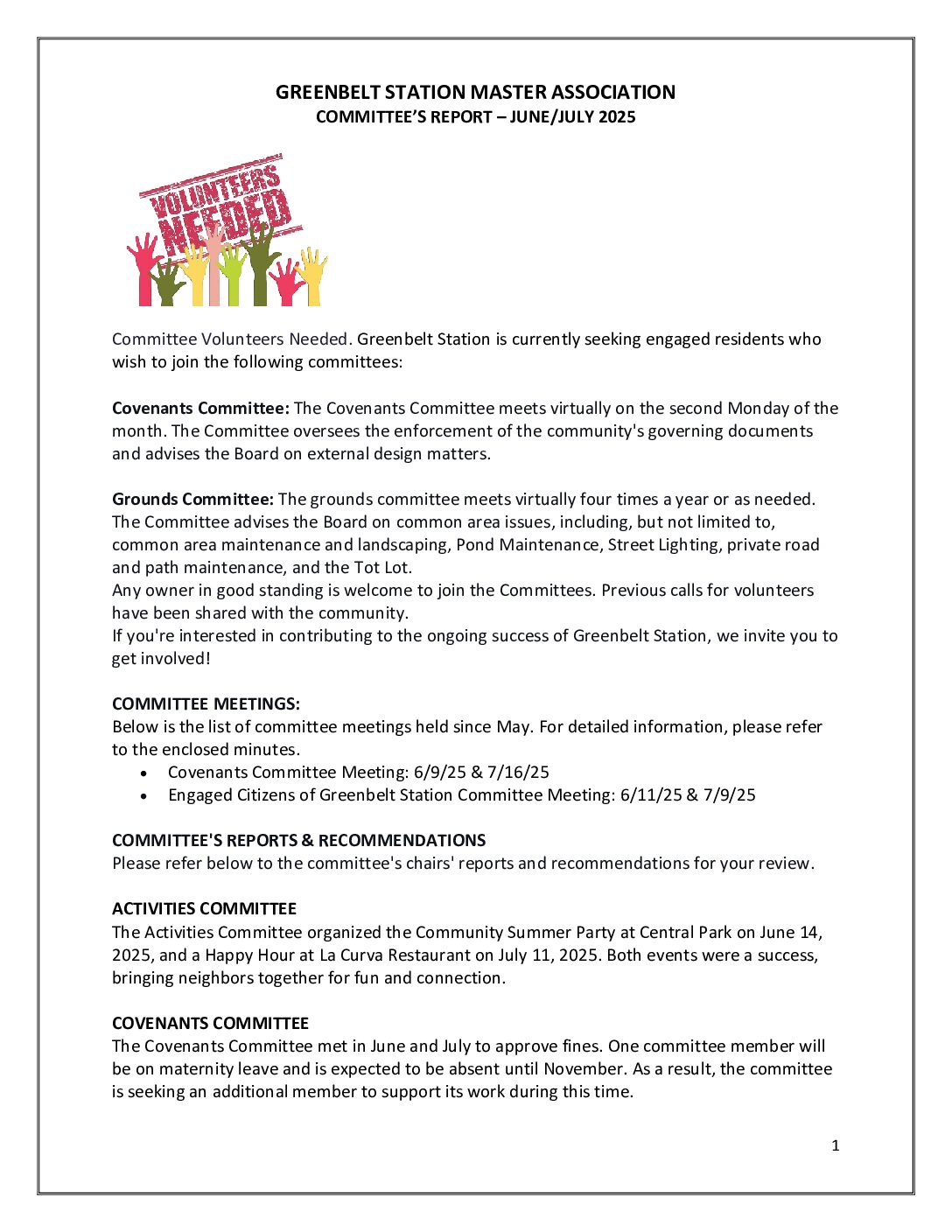 Committees Report June-July 2025